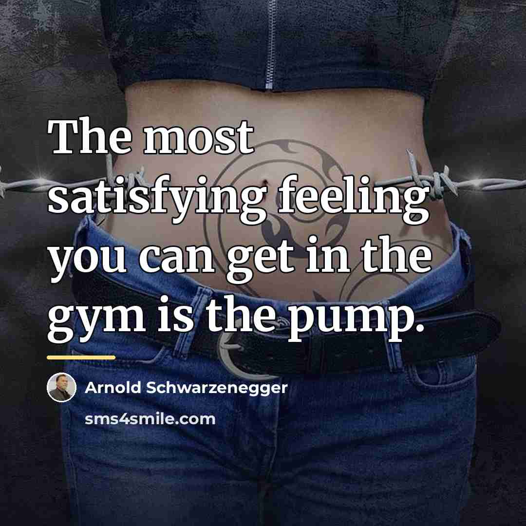 “The most satisfying feeling you can get in the gym…” quote by Arnold Schwarzenegger