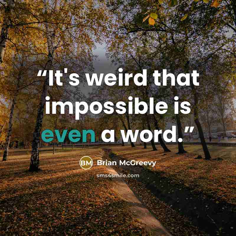 “It's weird that impossible is even a word.” quote by Brian McGreevy
