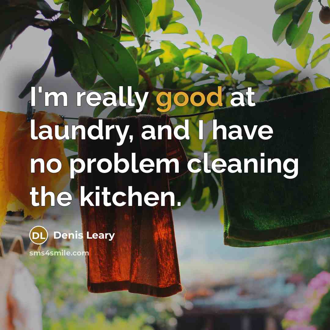 “I'm really good at laundry, and I have no problem…” quote by Denis Leary