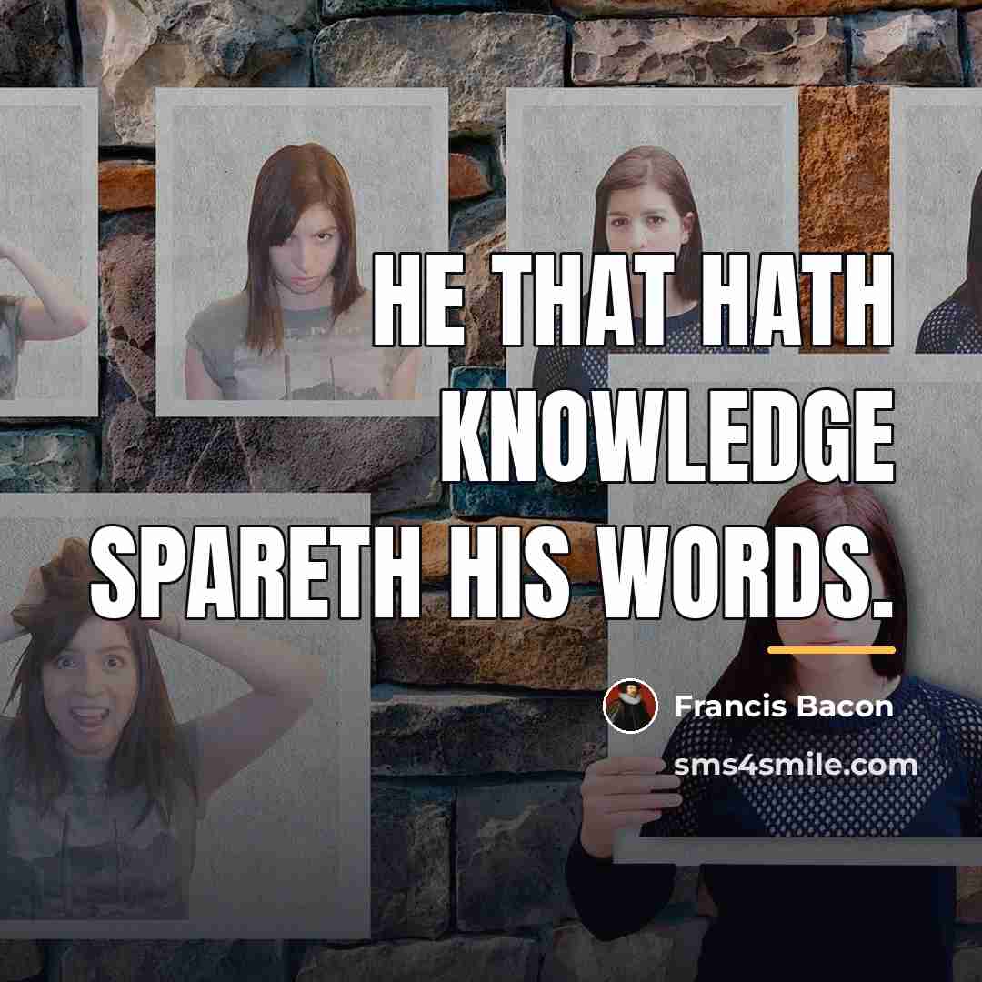 “He that hath knowledge spareth his words.…” quote by Francis Bacon