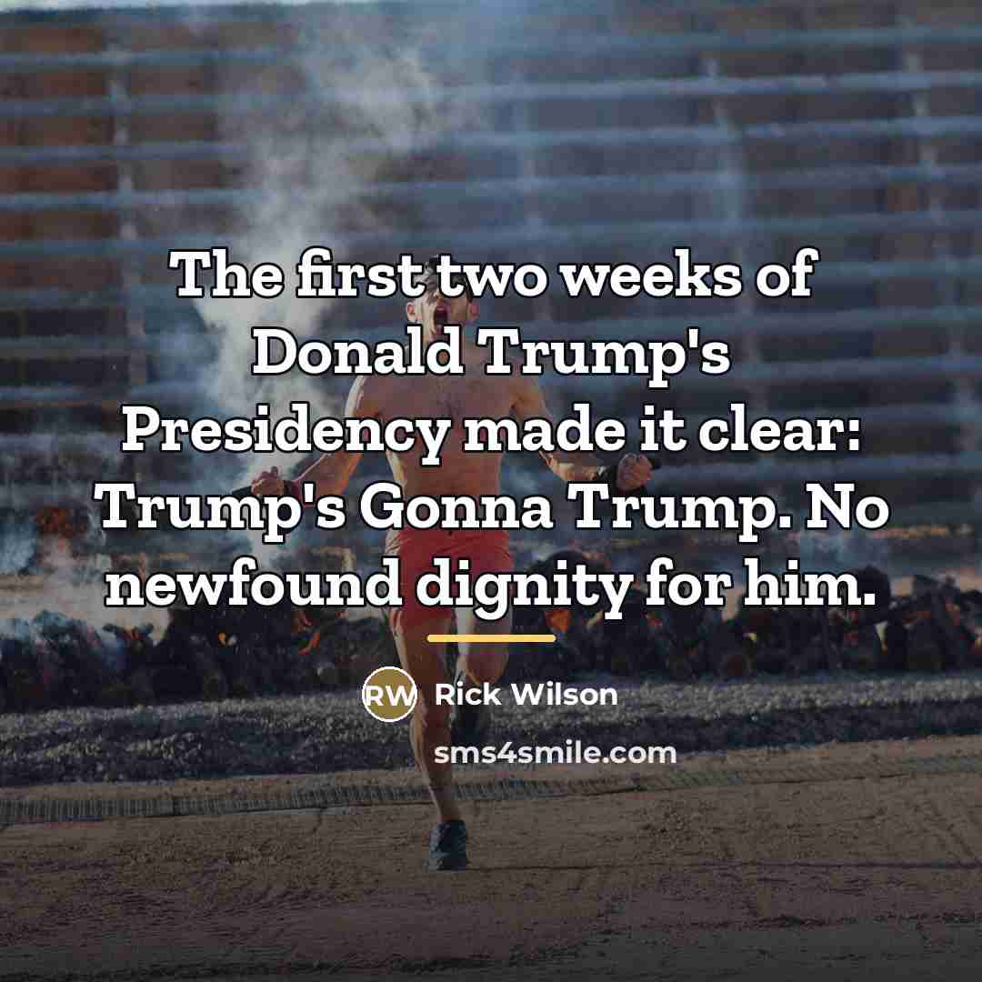 “The first two weeks of Donald Trump's Presidency made it…” quote by Rick Wilson