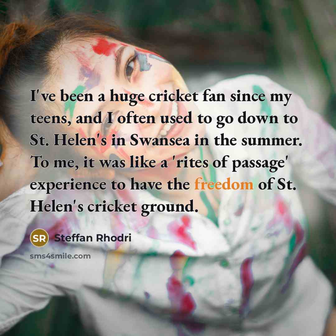 “I've been a huge cricket fan since my teens, and…” quote by Steffan Rhodri