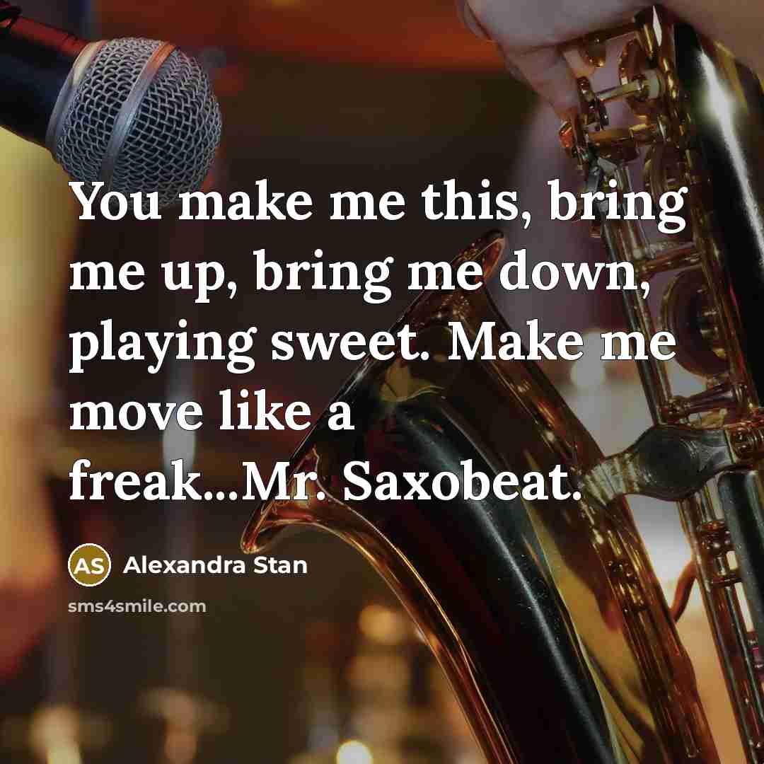 “You make me this, bring me up, bring me down,…” quote by Alexandra Stan
