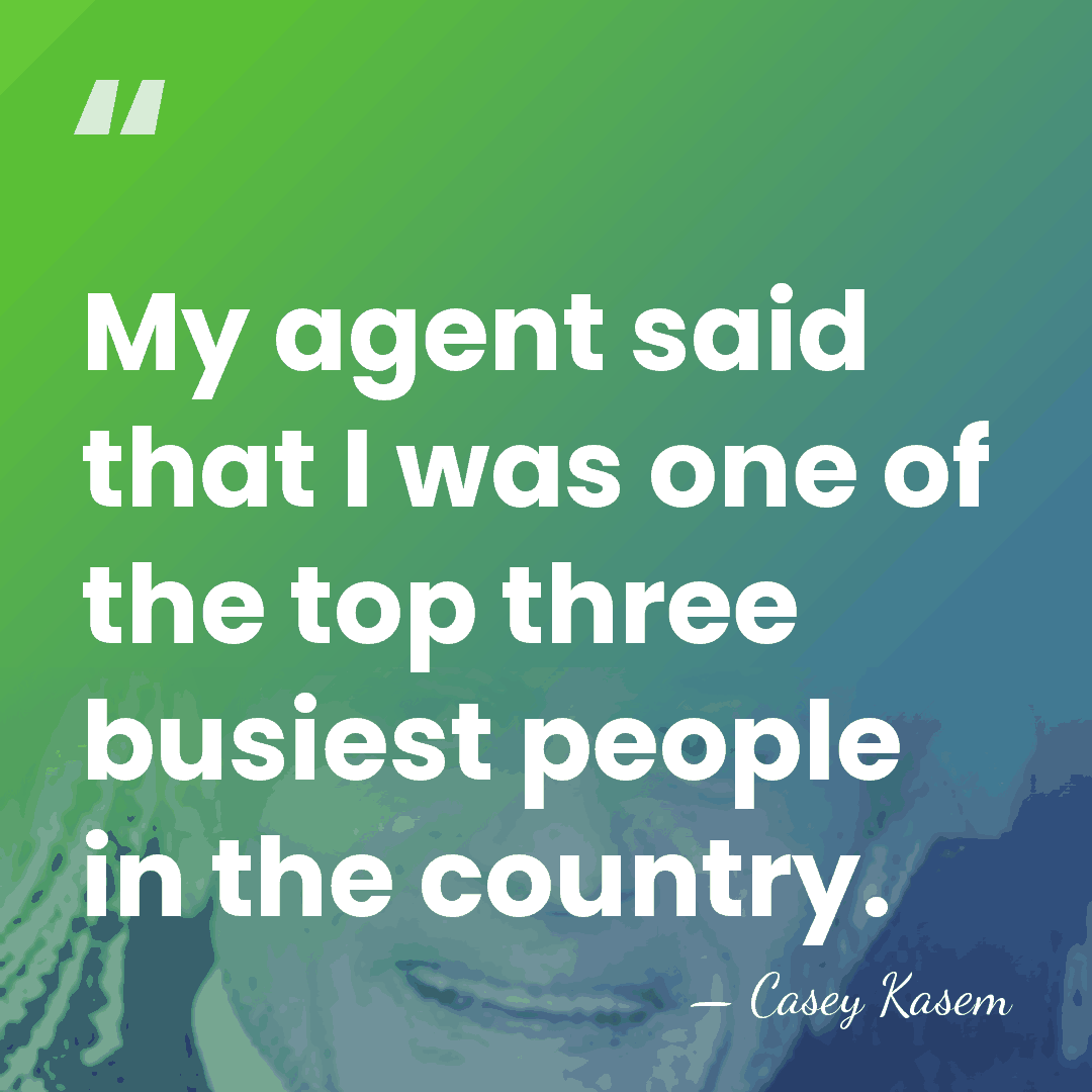 My agent said that I was one of the top three busiest&hellip; - Casey Kasem