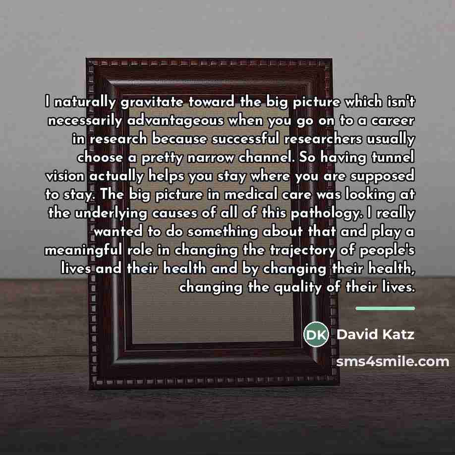 “I naturally gravitate toward the big picture which isn't necessarily…” quote by David Katz