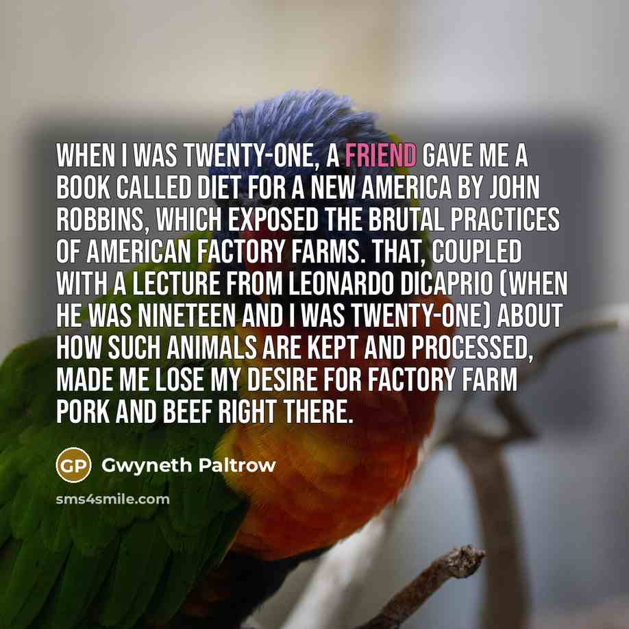 “When I was twenty-one, a friend gave me a book…” quote by Gwyneth Paltrow