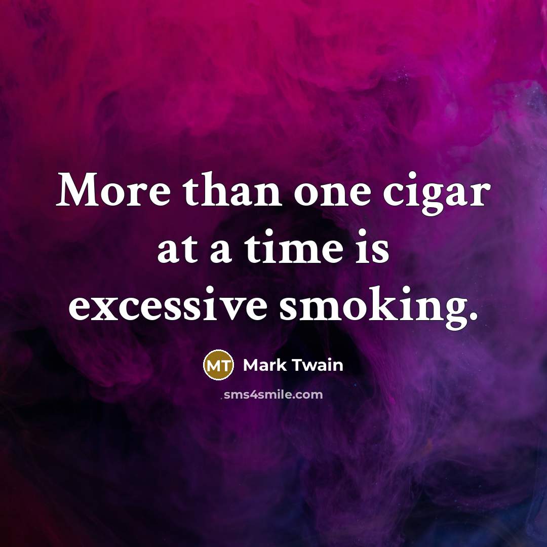 “More than one cigar at a time is excessive smoking.…” quote by Mark Twain