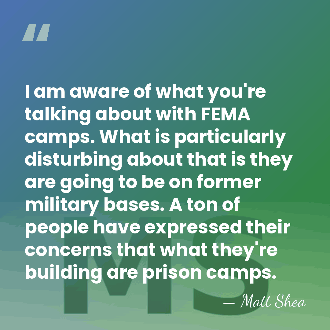 I am aware of what you're talking about with FEMA camps. What&hellip; - Matt Shea