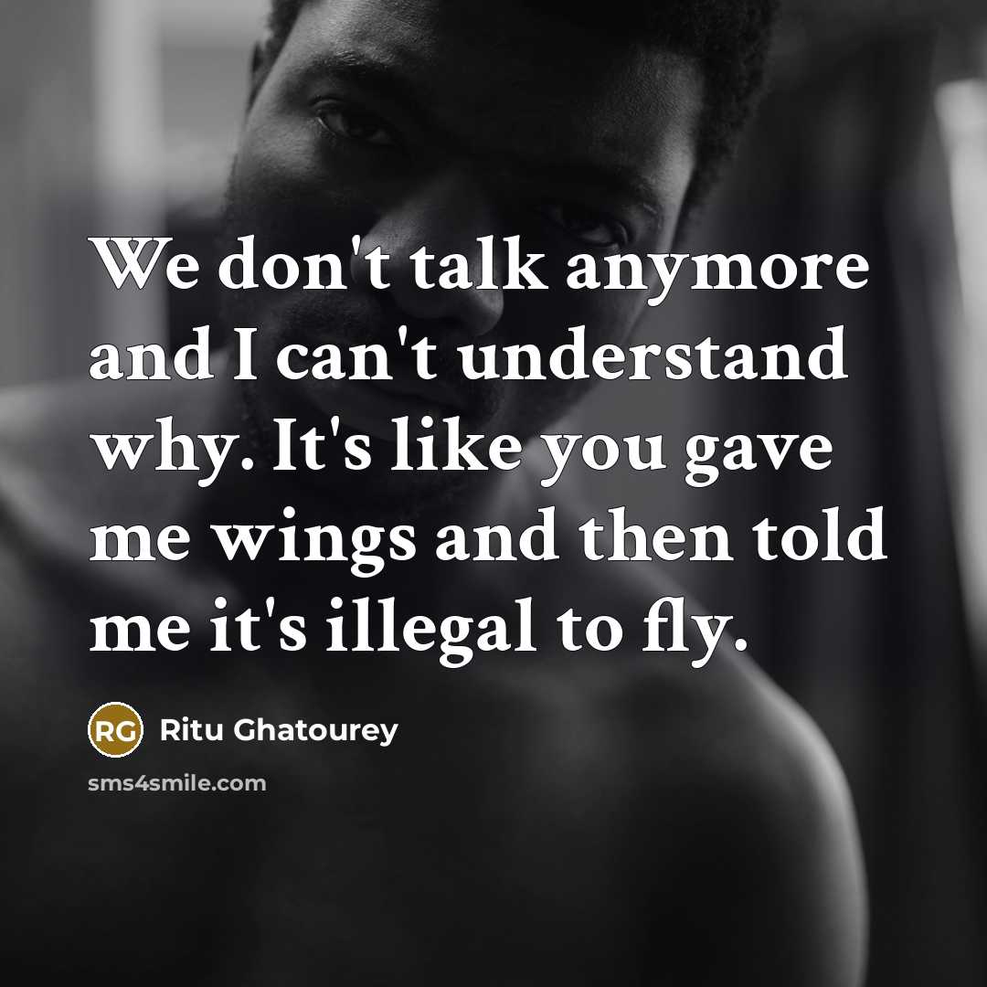 “We don't talk anymore and I can't understand why. It's…” quote by Ritu Ghatourey