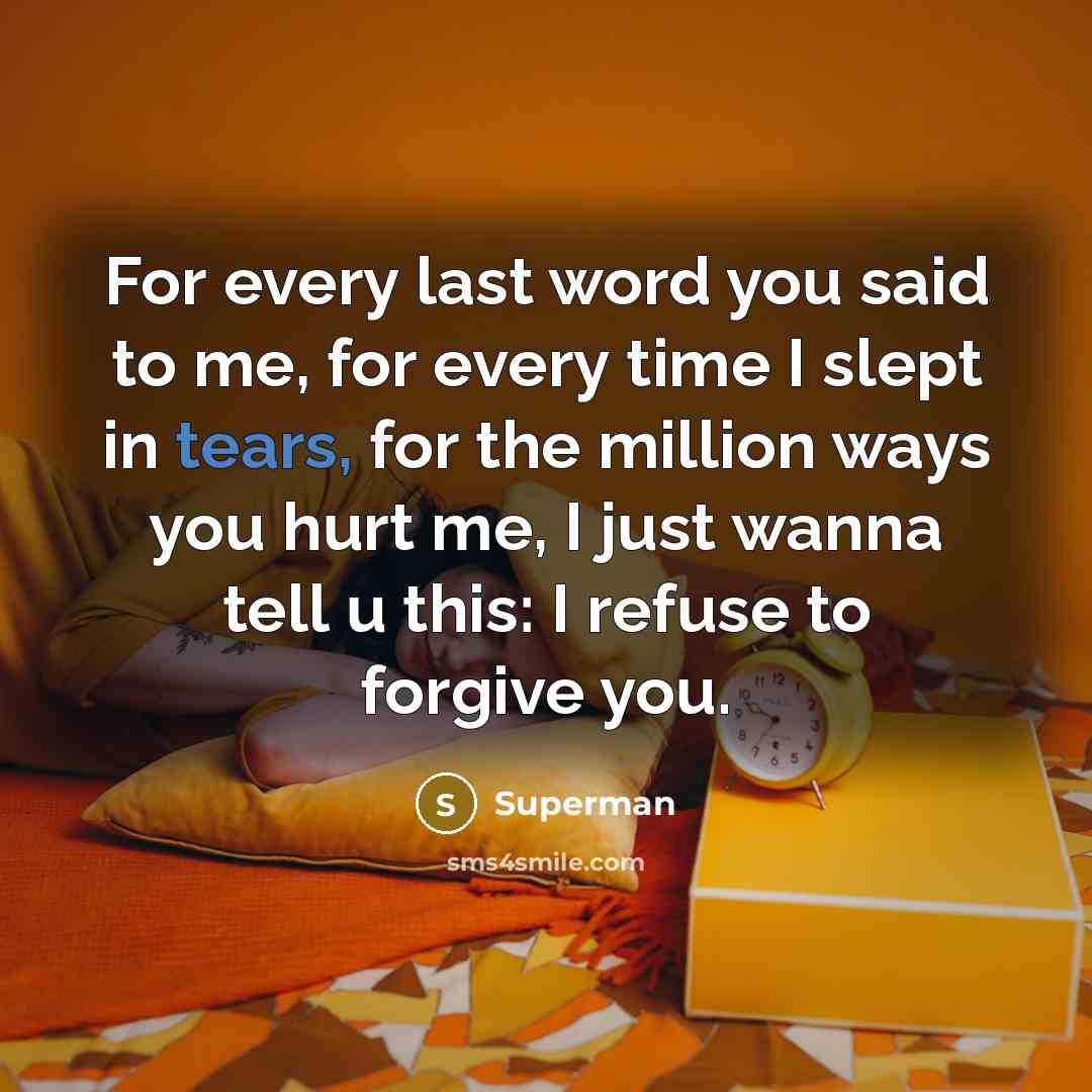 “For every last word you said to me, for every…” quote by Superman