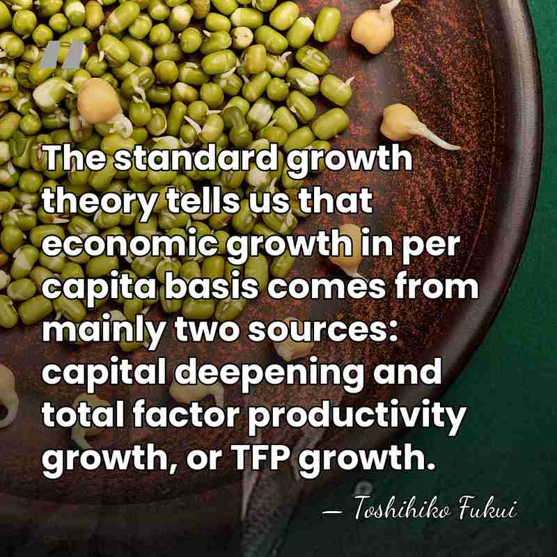 The standard growth theory tells us that economic growth in per capita&hellip; - Toshihiko Fukui