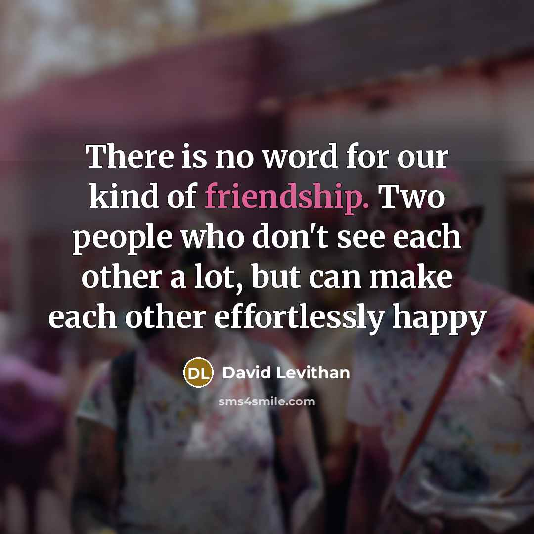 “There is no word for our kind of friendship. Two…” quote by David Levithan