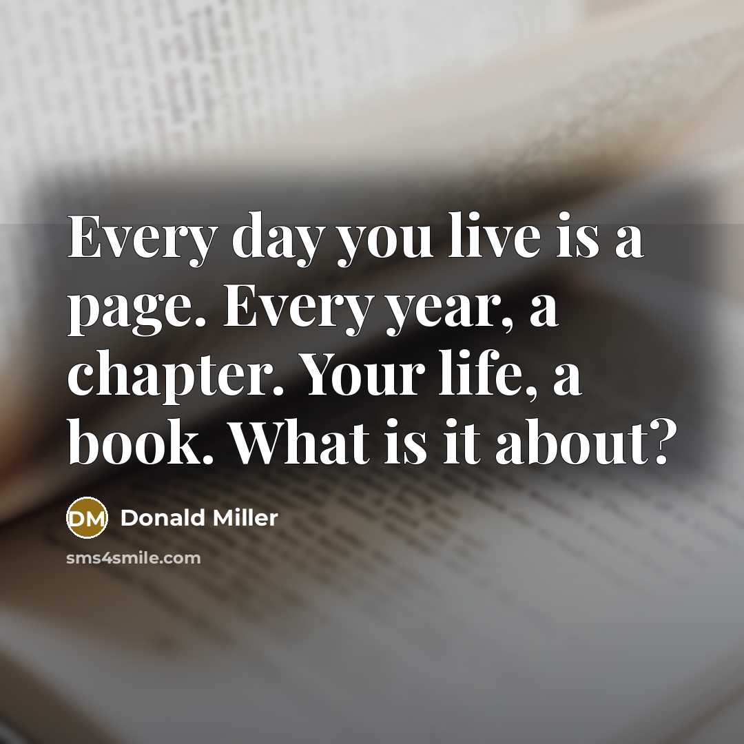 “Every day you live is a page. Every year, a…” quote by Donald Miller