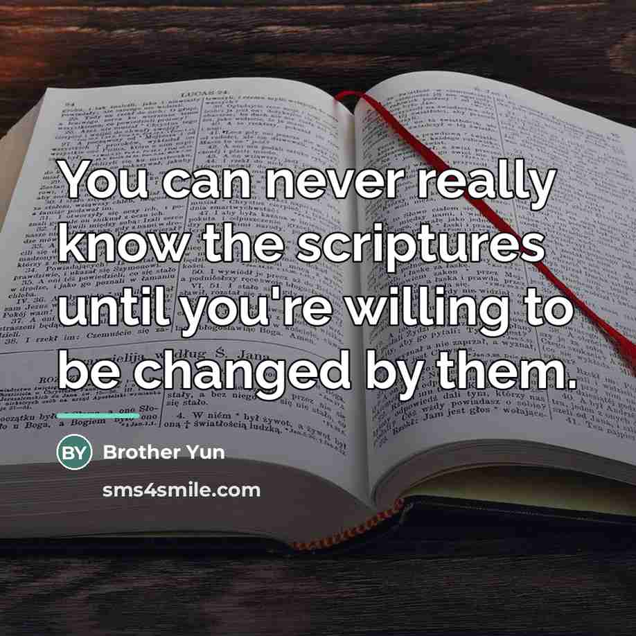“You can never really know the scriptures until you're willing…” quote by Brother Yun