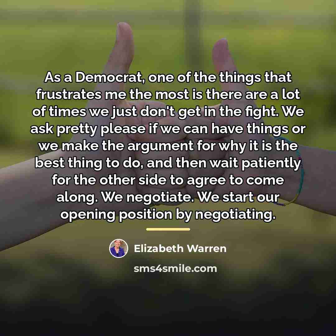 “As a Democrat, one of the things that frustrates me…” quote by Elizabeth Warren