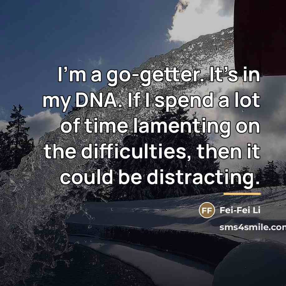 “I'm a go-getter. It's in my DNA. If I spend…” quote by Fei-Fei Li