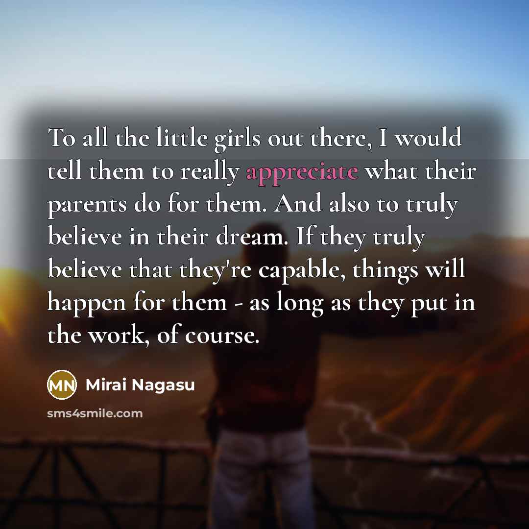 “To all the little girls out there, I would tell…” quote by Mirai Nagasu