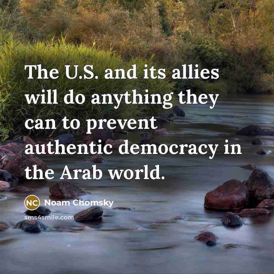 “The U.S. and its allies will do anything they can…” quote by Noam Chomsky