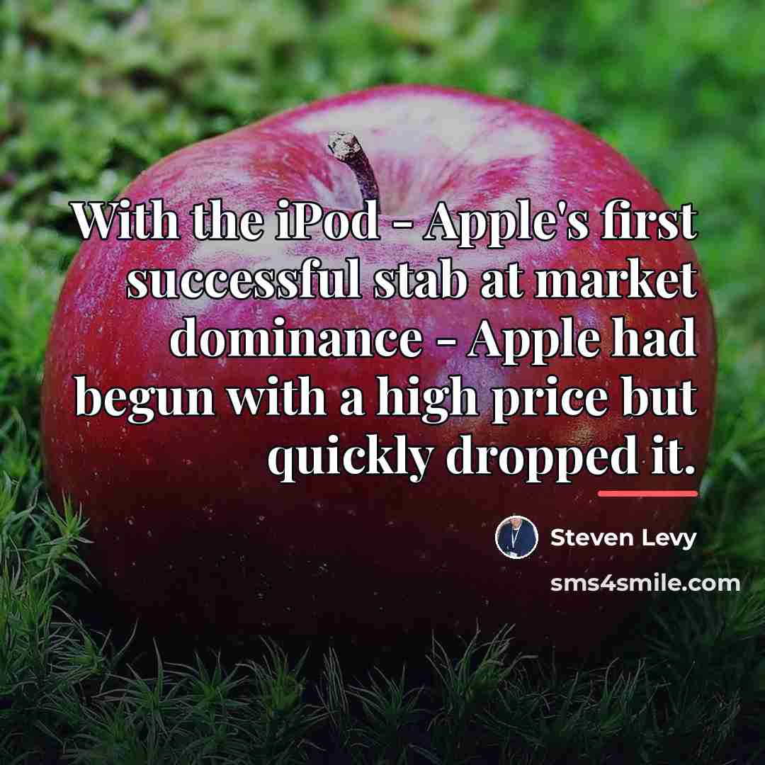 “With the iPod - Apple's first successful stab at market…” quote by Steven Levy