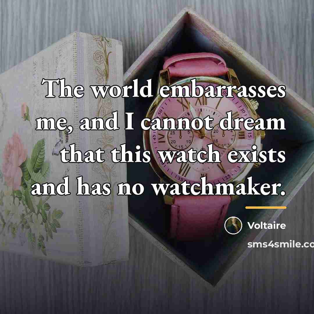 “The world embarrasses me, and I cannot dream that this…” quote by Voltaire