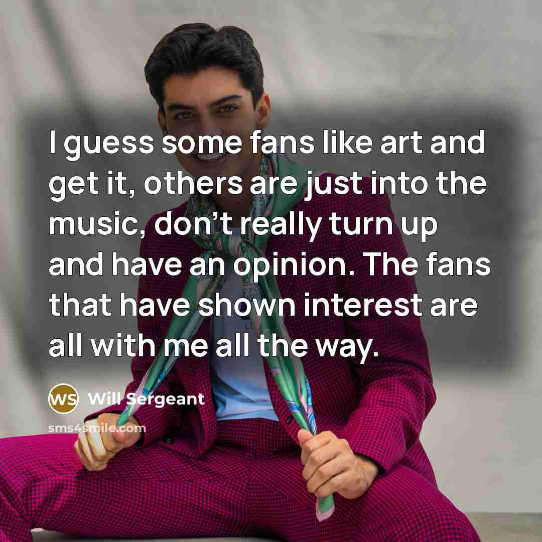 “I guess some fans like art and get it, others…” quote by Will Sergeant