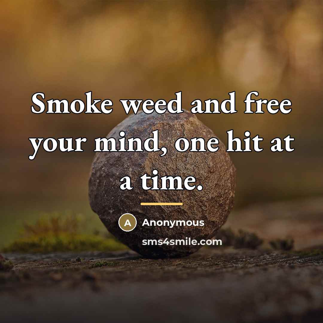 “Smoke weed and free your mind, one hit at a…” quote by Anonymous