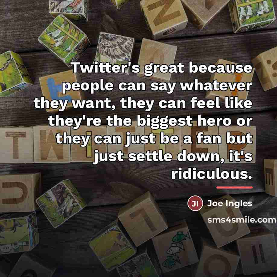 “Twitter's great because people can say whatever they want, they…” quote by Joe Ingles