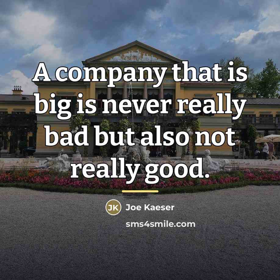 “A company that is big is never really bad but…” quote by Joe Kaeser