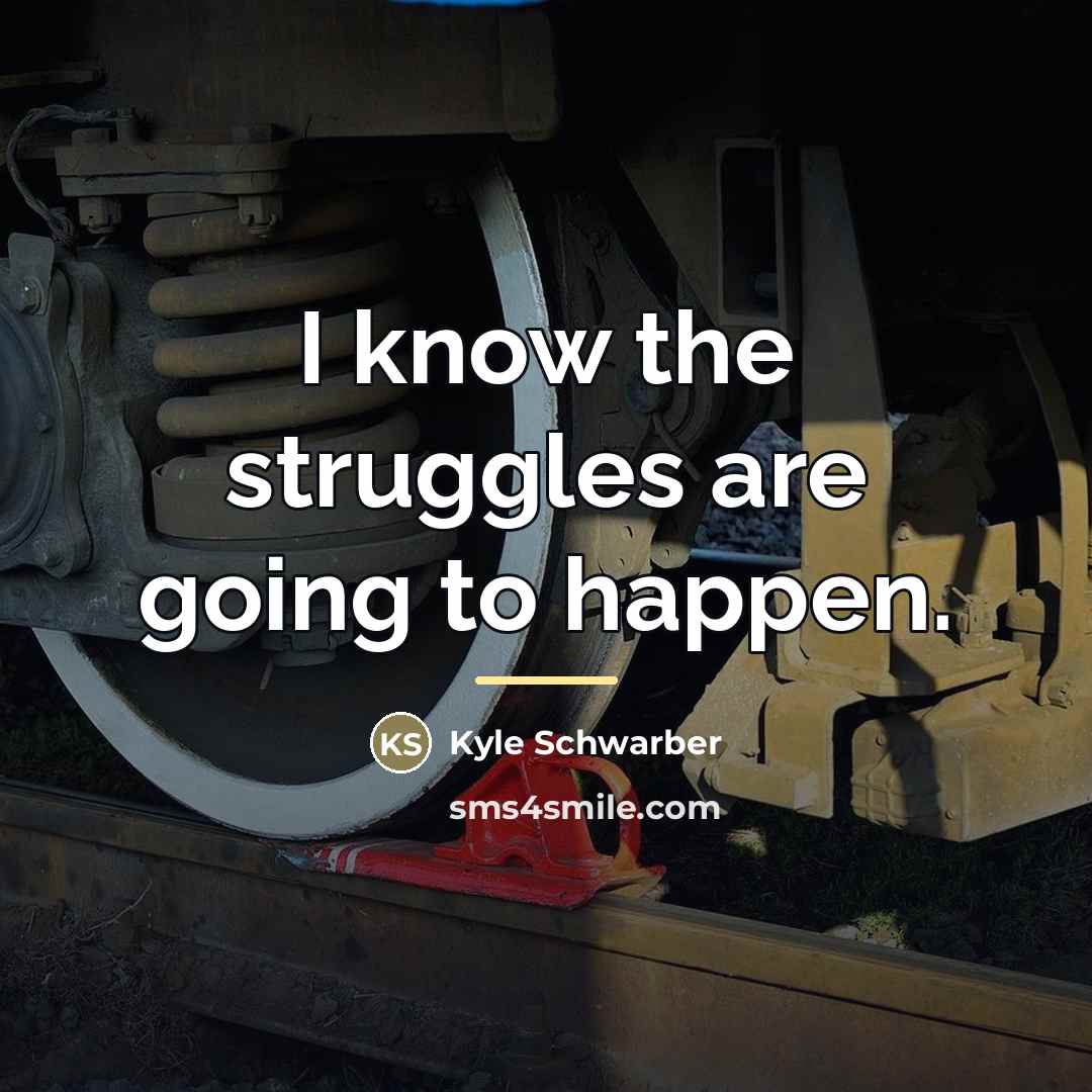 “I know the struggles are going to happen.…” quote by Kyle Schwarber