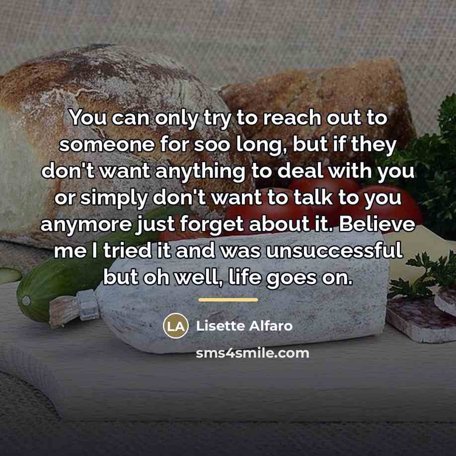 “You can only try to reach out to someone for…” quote by Lisette Alfaro