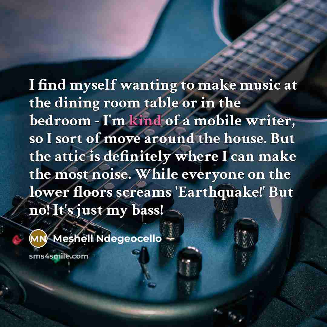 “I find myself wanting to make music at the dining…” quote by Meshell Ndegeocello