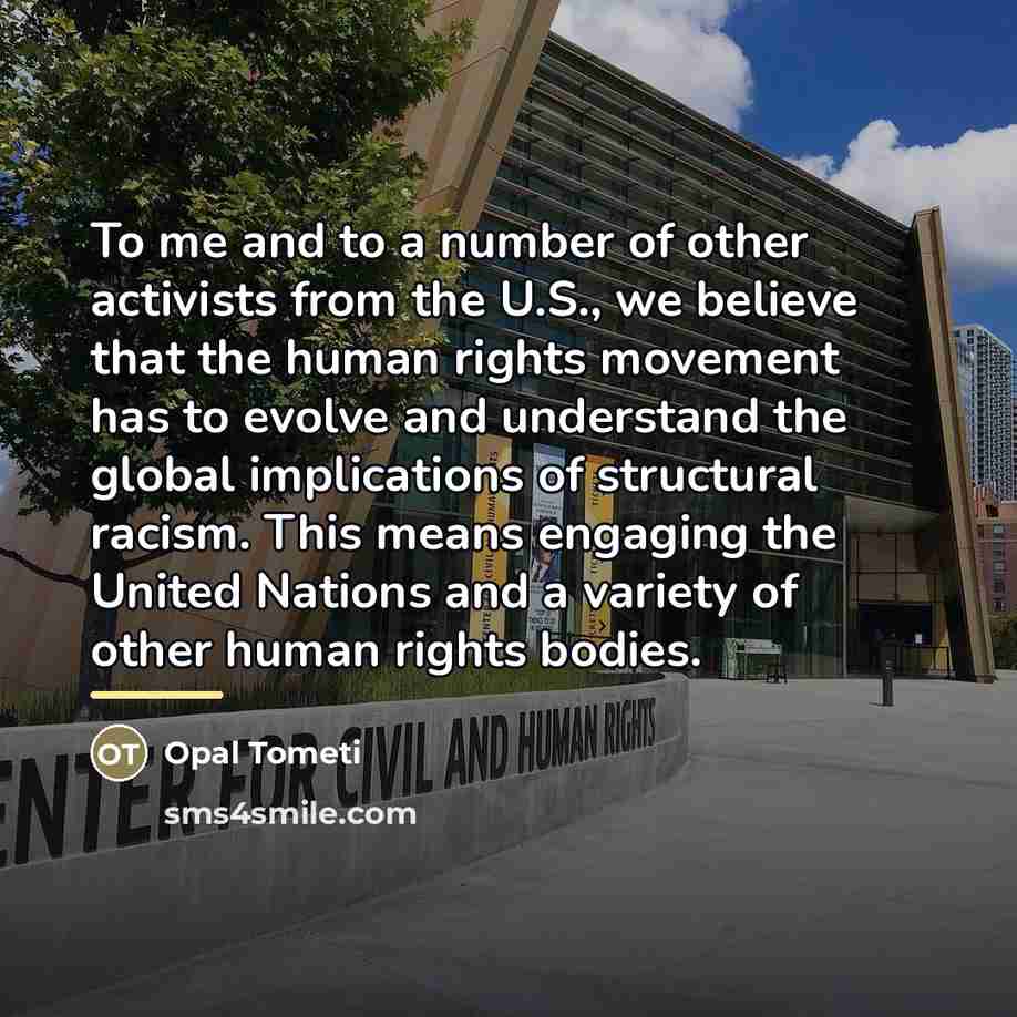 “To me and to a number of other activists from…” quote by Opal Tometi