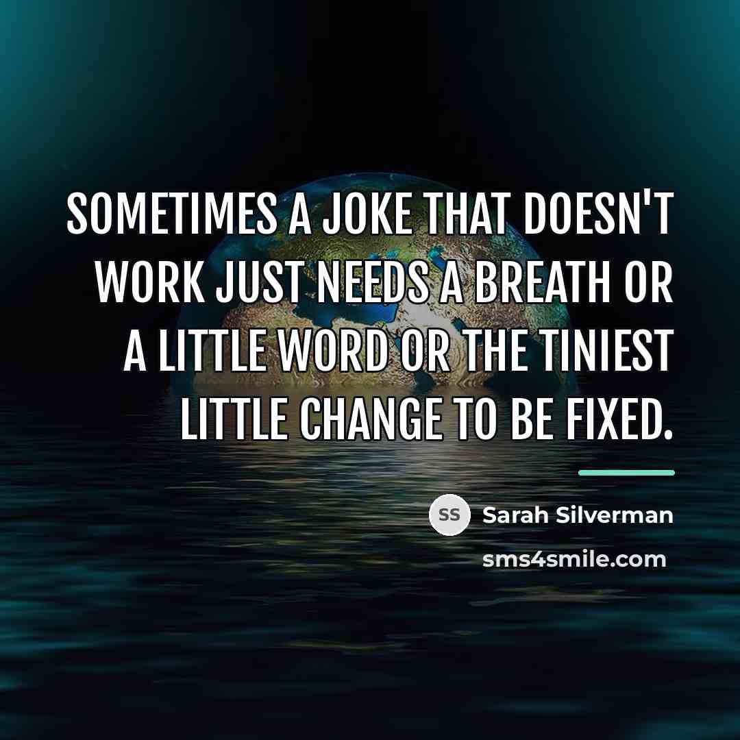 “Sometimes a joke that doesn't work just needs a breath…” quote by Sarah Silverman