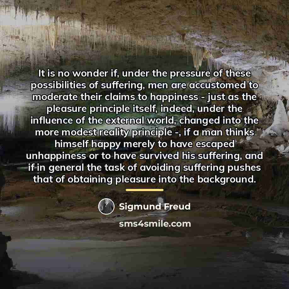 “It is no wonder if, under the pressure of these…” quote by Sigmund Freud