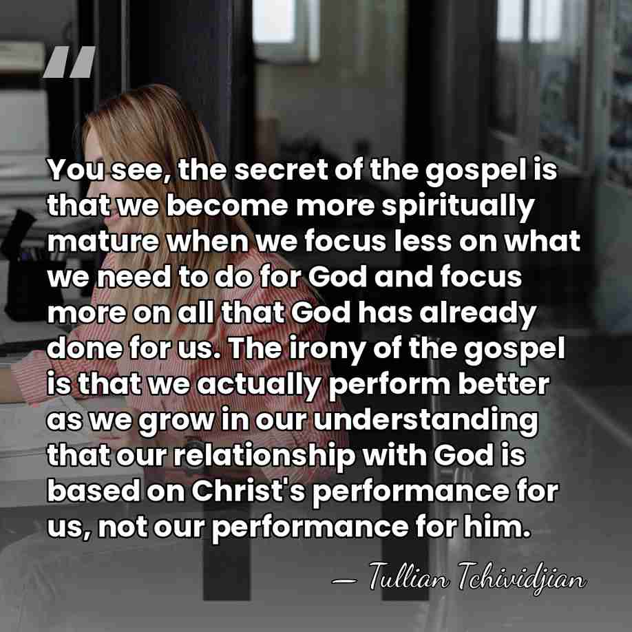 You see, the secret of the gospel is that we become more&hellip; - Tullian Tchividjian