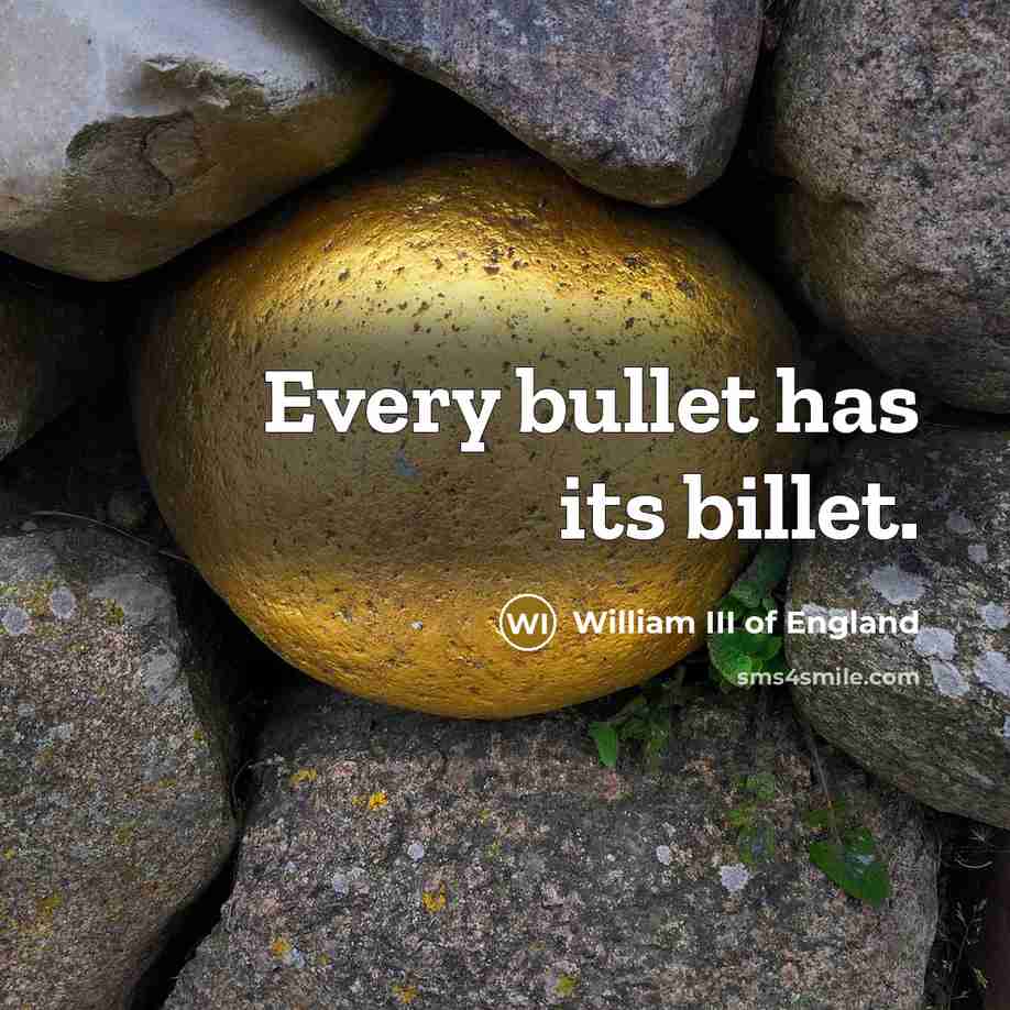 “Every bullet has its billet.…” quote by William III of England