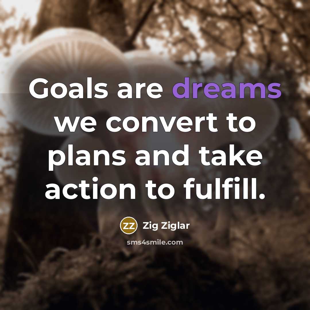 “Goals are dreams we convert to plans and take action…” quote by Zig Ziglar