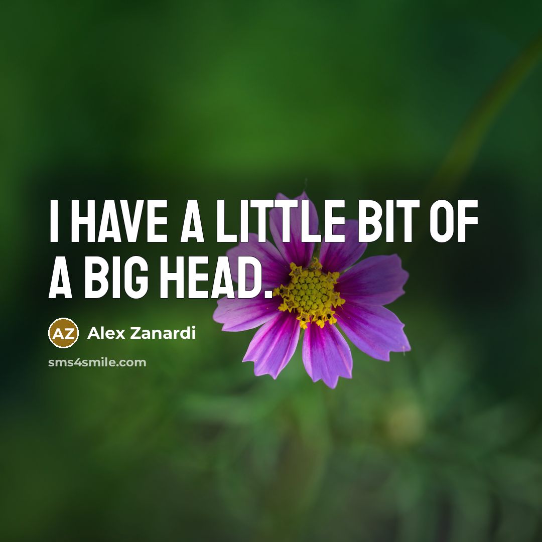 “I have a little bit of a big head.…” quote by Alex Zanardi