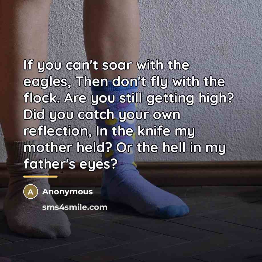 “If you can't soar with the eagles, Then don't fly…” quote by Anonymous