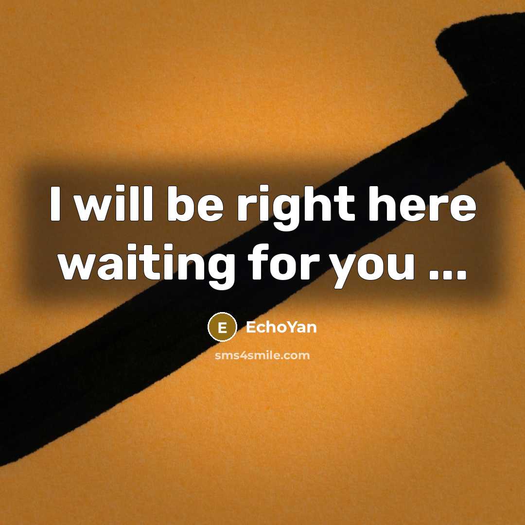 “I will be right here waiting for you ...…” quote by EchoYan