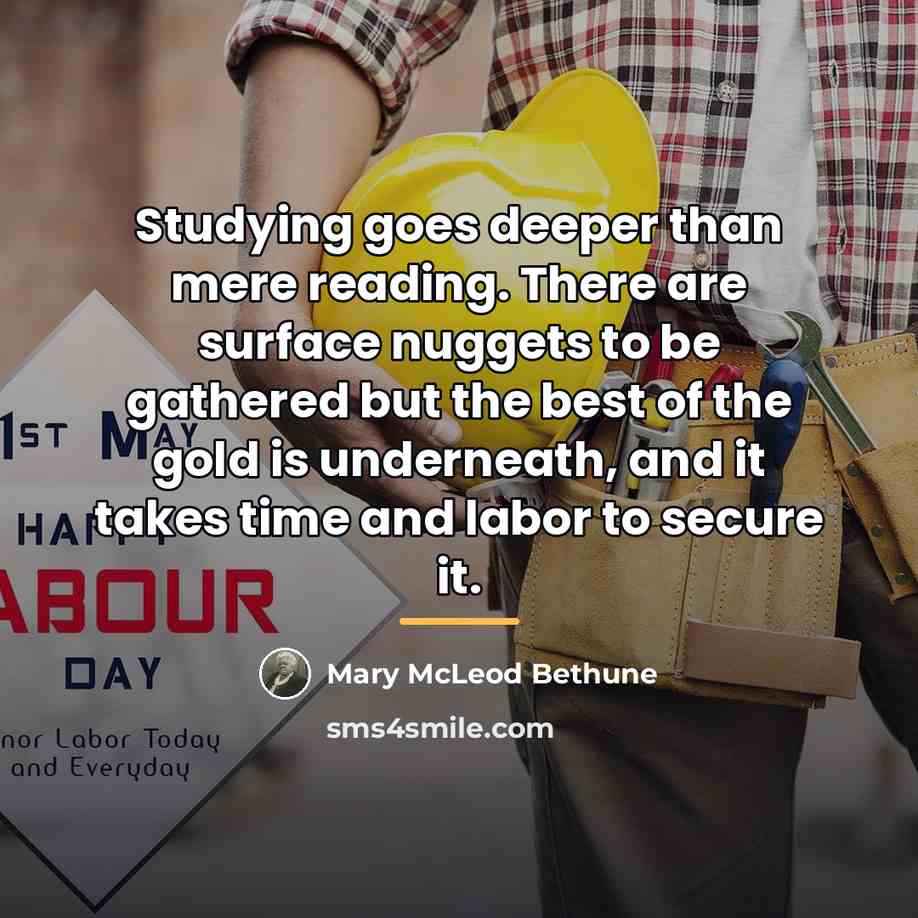 “Studying goes deeper than mere reading. There are surface nuggets…” quote by Mary McLeod Bethune