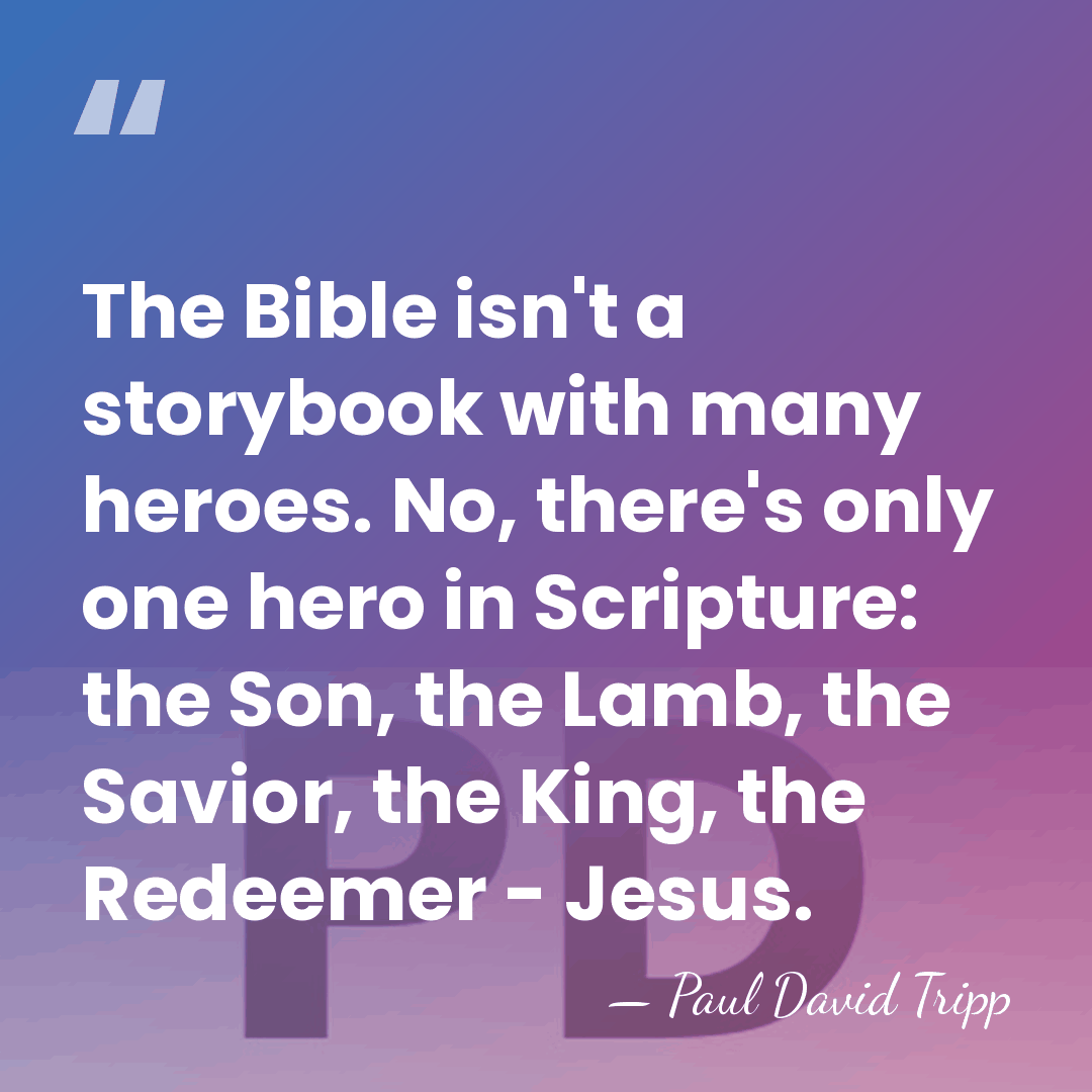 The Bible isn't a storybook with many heroes. No, there's only one&hellip; - Paul David Tripp