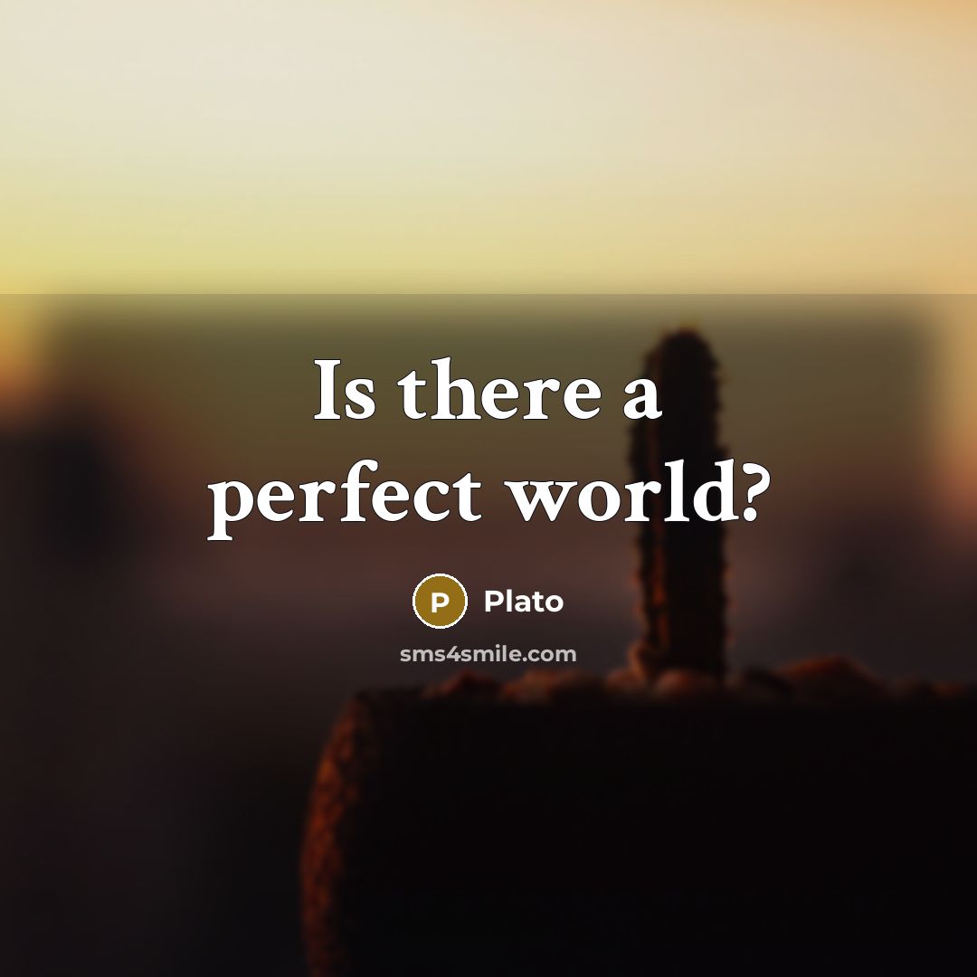 “Is there a perfect world?…” quote by Plato