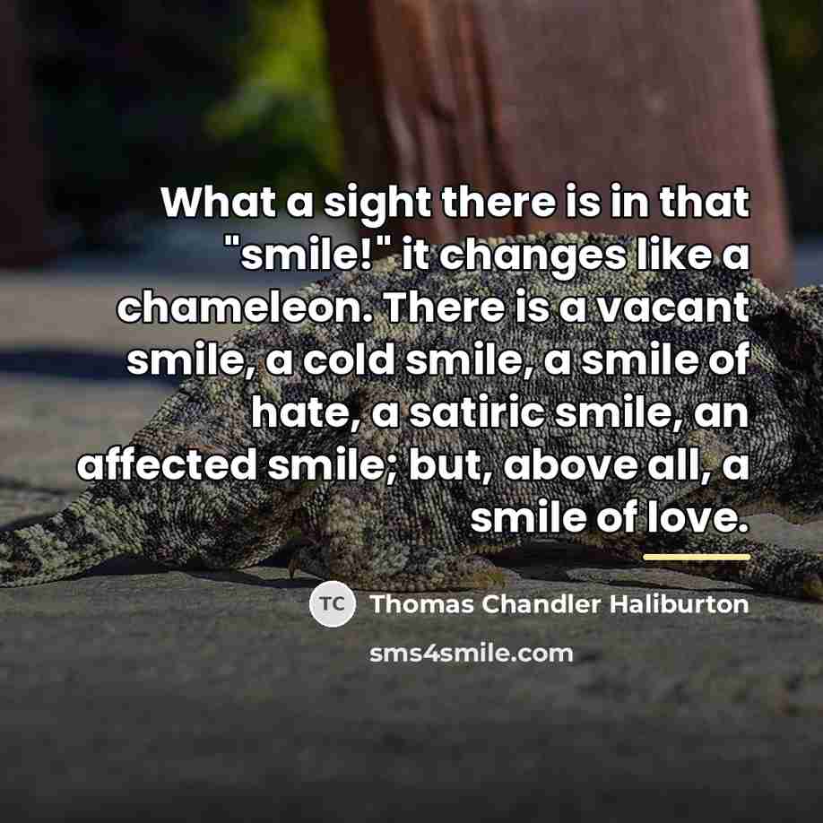 “What a sight there is in that "smile!" it changes…” quote by Thomas Chandler Haliburton