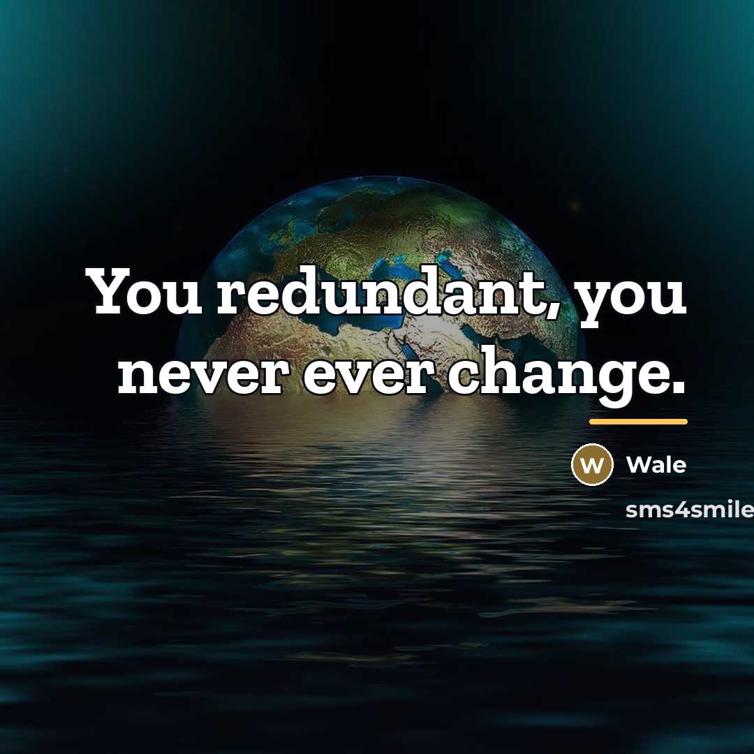 “You redundant, you never ever change.…” quote by Wale