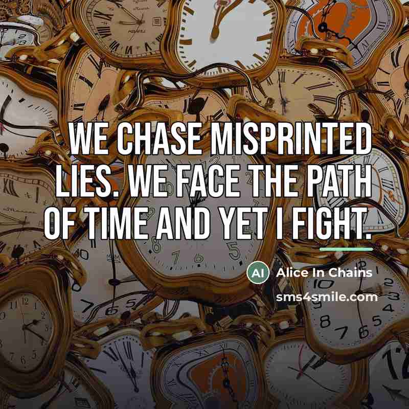 “We chase misprinted lies. We face the path of time…” quote by Alice In Chains