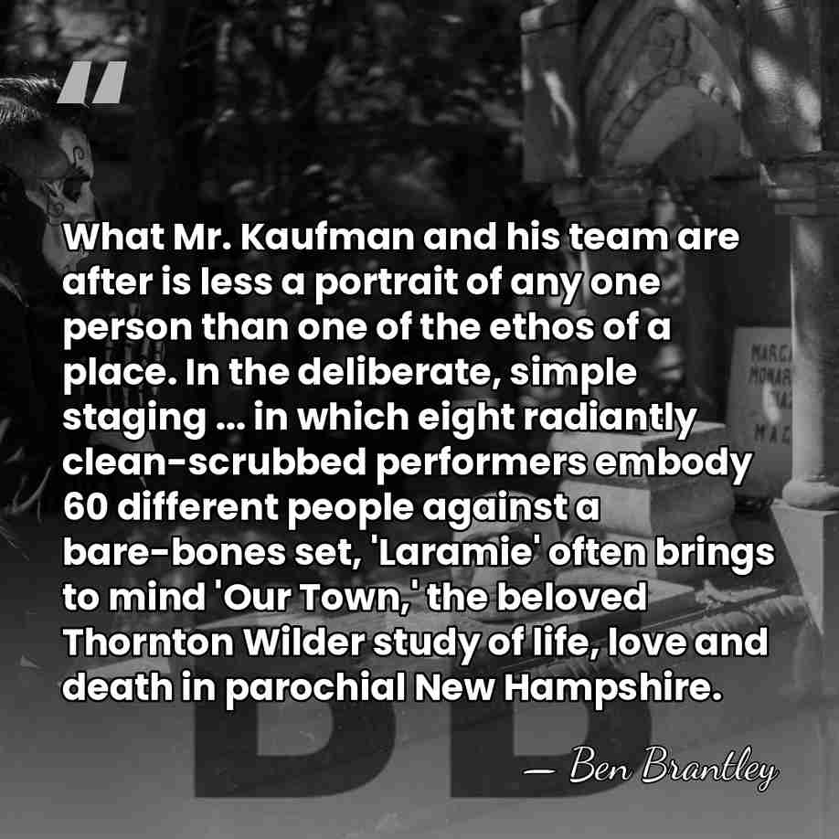 What Mr. Kaufman and his team are after is less a portrait&hellip; - Ben Brantley