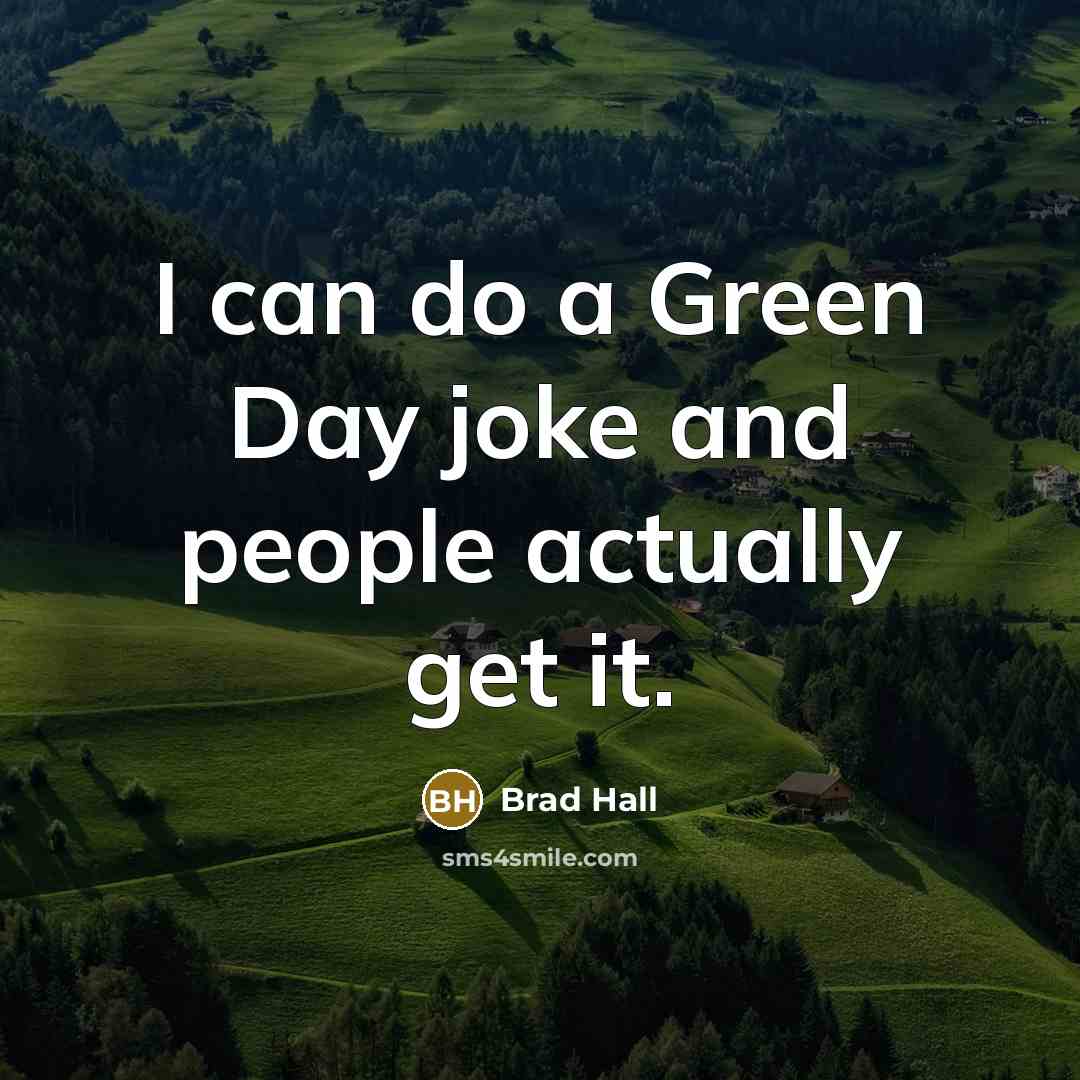 “I can do a Green Day joke and people actually…” quote by Brad Hall