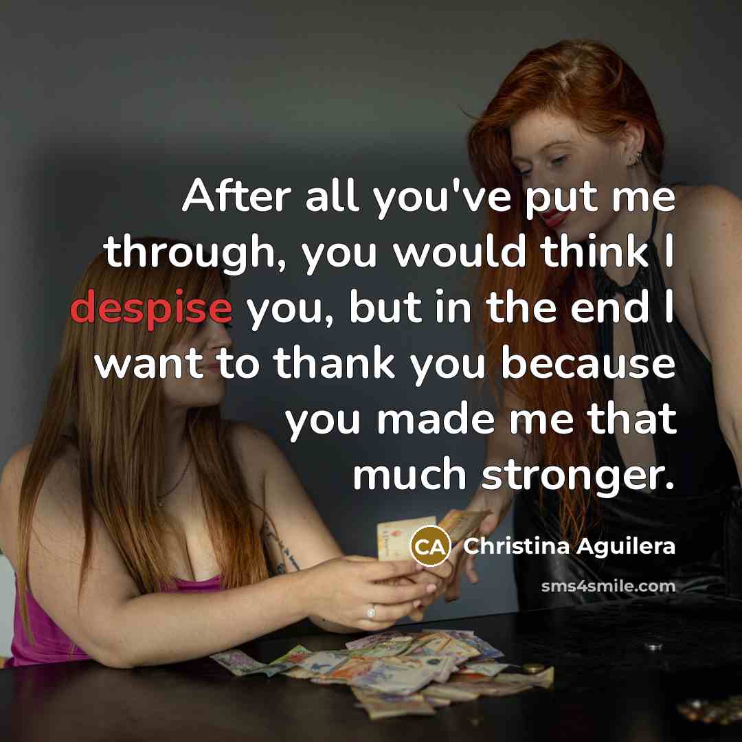 “After all you've put me through, you would think I…” quote by Christina Aguilera