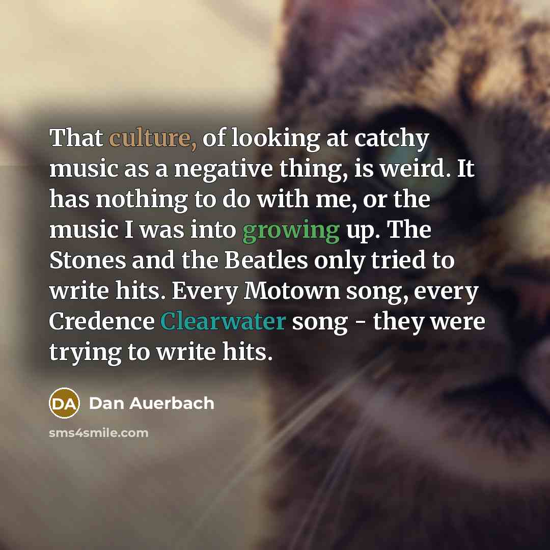 “That culture, of looking at catchy music as a negative…” quote by Dan Auerbach
